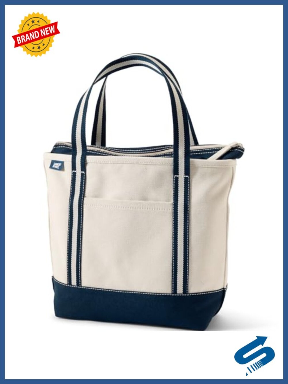 Zip Canvas Tote Water Resistant 5 Pockets 250 lb Capacity